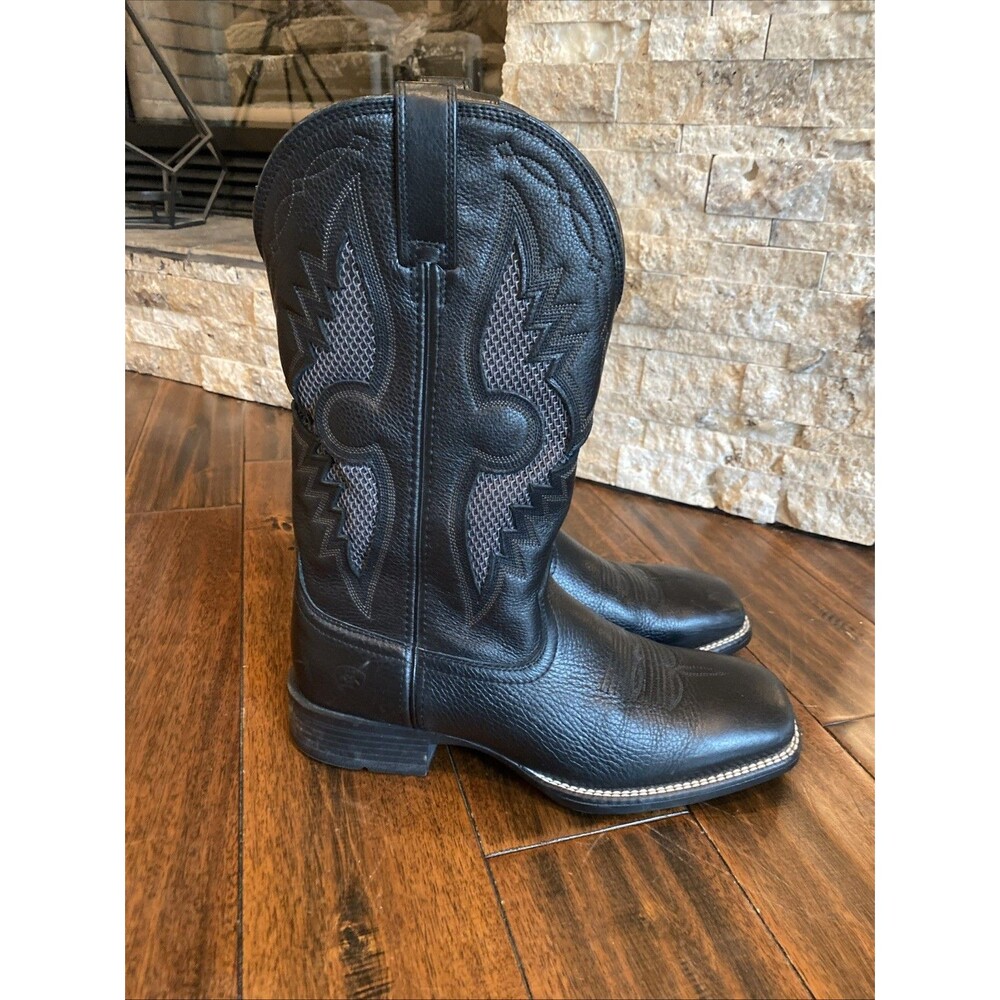 Ariat VentTech Cowboy Boots Black 9.5 EE Wide